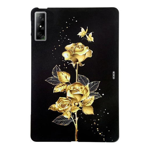 For Infinix Xpad GT TPU Case Pattern Printing Slim Tablet Protective Cover - Golden Butterfly Rose - 1