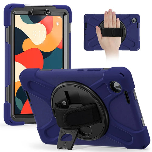 For Lenovo Tab K9 / Tab One Case TPU + PC + Silicone Kickstand Anti Drop Tablet Cover - Navy Blue - 1