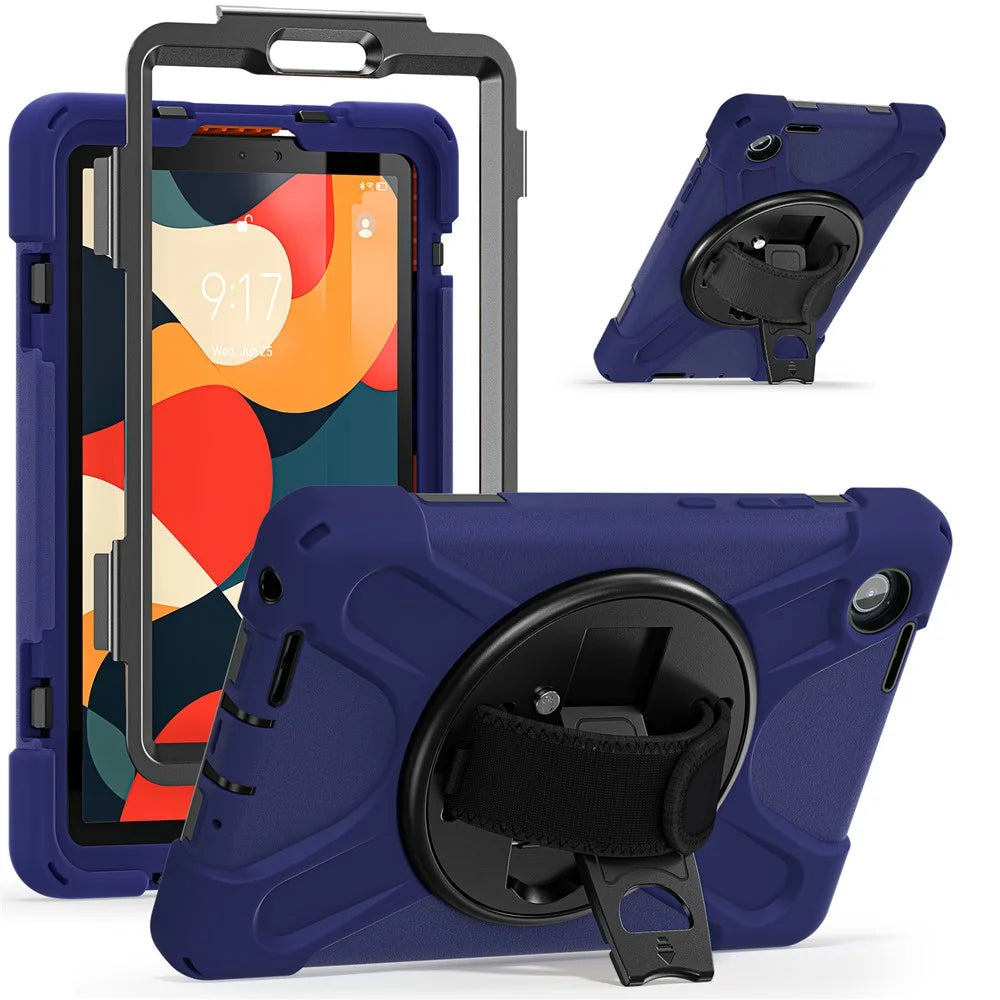 For Lenovo Tab K9 / Tab One Case TPU + PC + Silicone Kickstand Anti Drop Tablet Cover - Navy Blue - 2