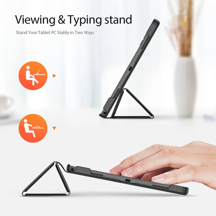DUX DUCIS For Lenovo Tab K11 Gen 2 / Lenovo Idea Tab Case  Domo Series Tri-fold Stand PU Leather Protective Tablet Cover - Black - 2