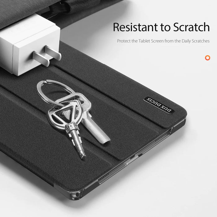 DUX DUCIS For Lenovo Tab K11 Gen 2 / Lenovo Idea Tab Case  Domo Series Tri-fold Stand PU Leather Protective Tablet Cover - Black - 3
