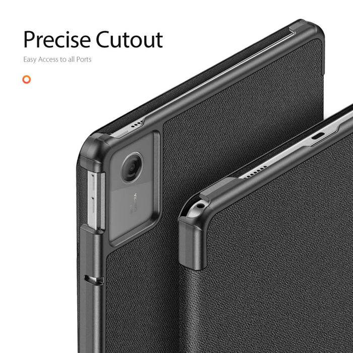 DUX DUCIS For Lenovo Tab K11 Gen 2 / Lenovo Idea Tab Case  Domo Series Tri-fold Stand PU Leather Protective Tablet Cover - Black - 4