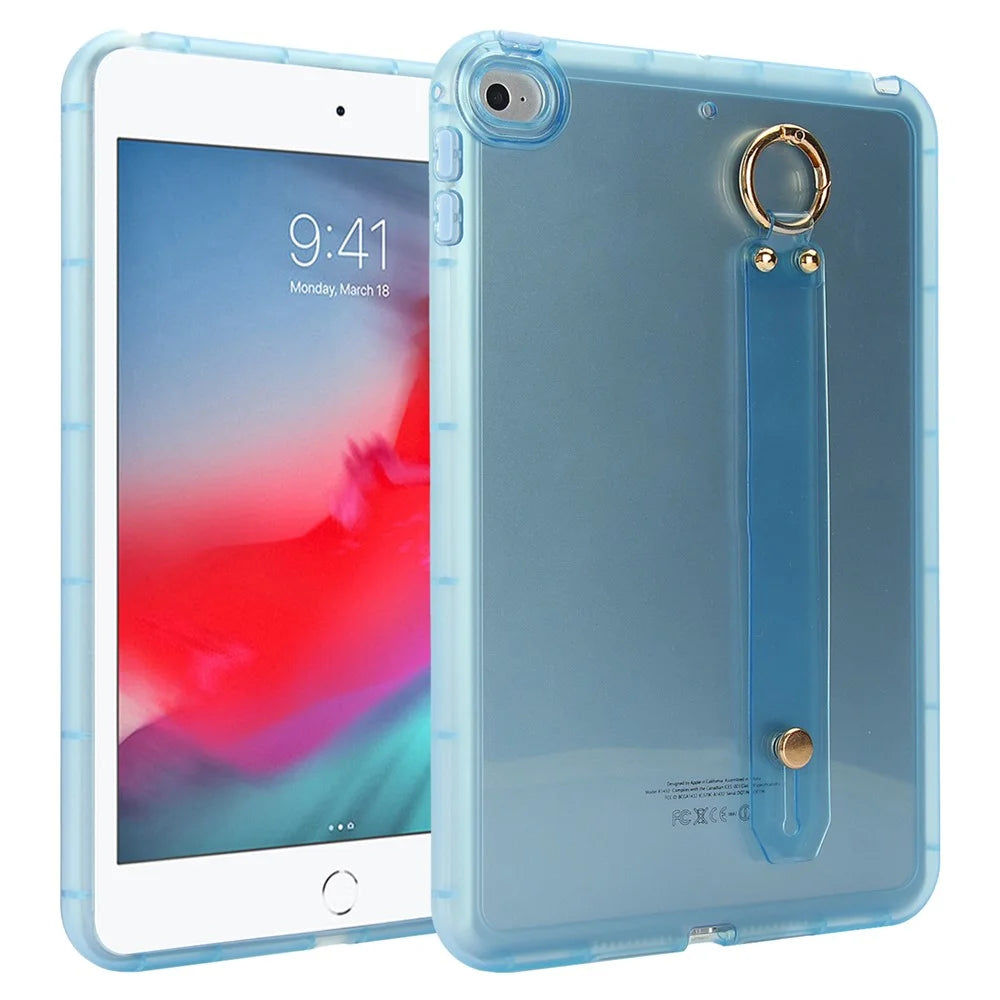Tablet Case For iPad mini (2019) 7.9 inch  /  mini 4  /  mini 3  /  Mini 2  /  Mini Shockproof TPU Cover with Wristband - Blue - 1