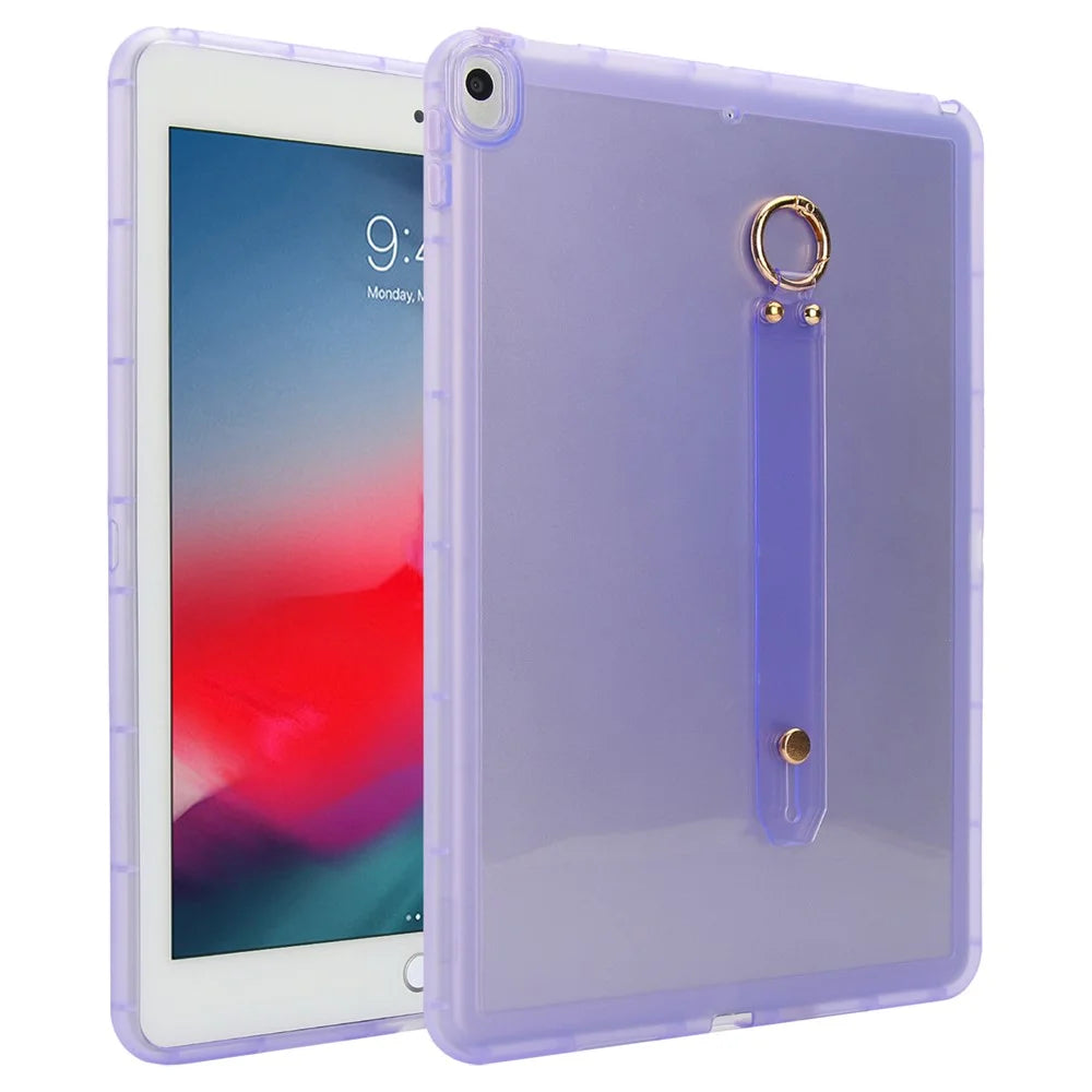 For iPad Air 10.5 inch (2019) Case Shockproof TPU Tablet Cover with Wristband - Purple - 1