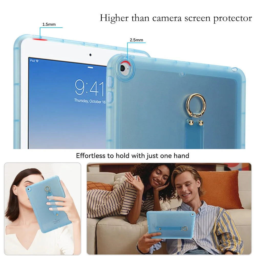 Tablet Case For iPad 9.7-inch (2018)  /  (2017)  /  Air 2 Shockproof TPU Cover with Wristband - Blue - 5