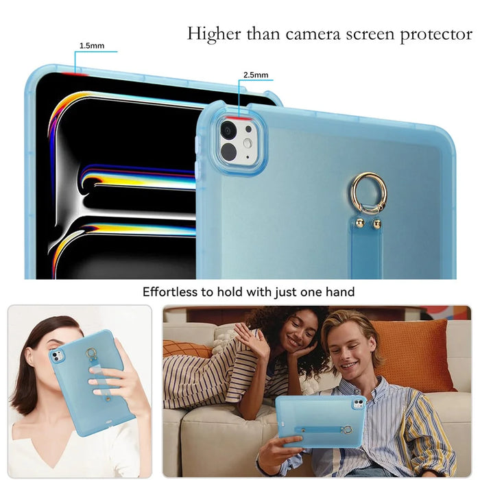 For iPad Pro 11 (2025) / 11 (2024) Case Shockproof TPU Tablet Cover with Wristband - Blue - 5