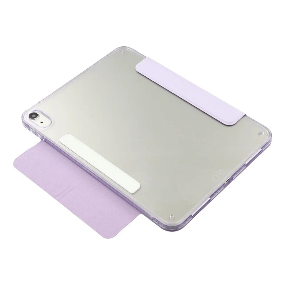 For iPad (2025)  /  10.9 (2022) Case Magnetic Dual Clasp PU TPU Acrylic Origami Stand Tablet Cover - Purple - 4