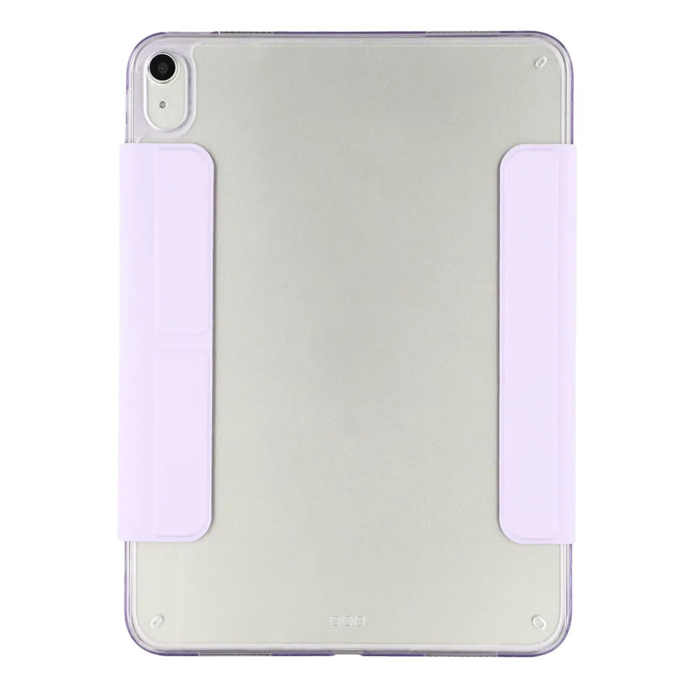 For iPad (2025)  /  10.9 (2022) Case Magnetic Dual Clasp PU TPU Acrylic Origami Stand Tablet Cover - Purple - 7
