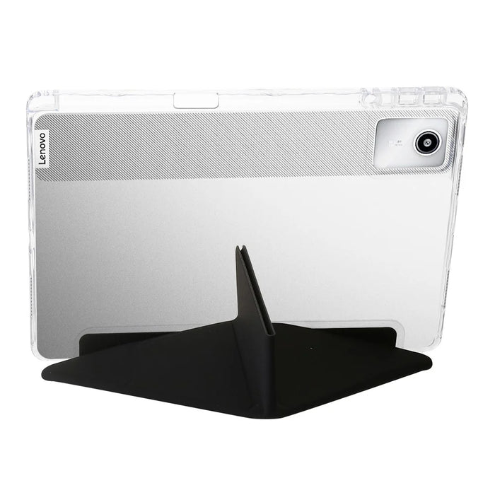For Lenovo Tab K11 Gen 2 / Idea Tab / Xiaoxin Pad 11 2025 Case PU Leather Origami Stand Clear Tablet Cover - Black - 2
