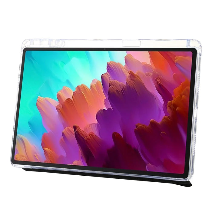 For Lenovo Tab K11 Gen 2 / Idea Tab / Xiaoxin Pad 11 2025 Case PU Leather Origami Stand Clear Tablet Cover - Black - 3