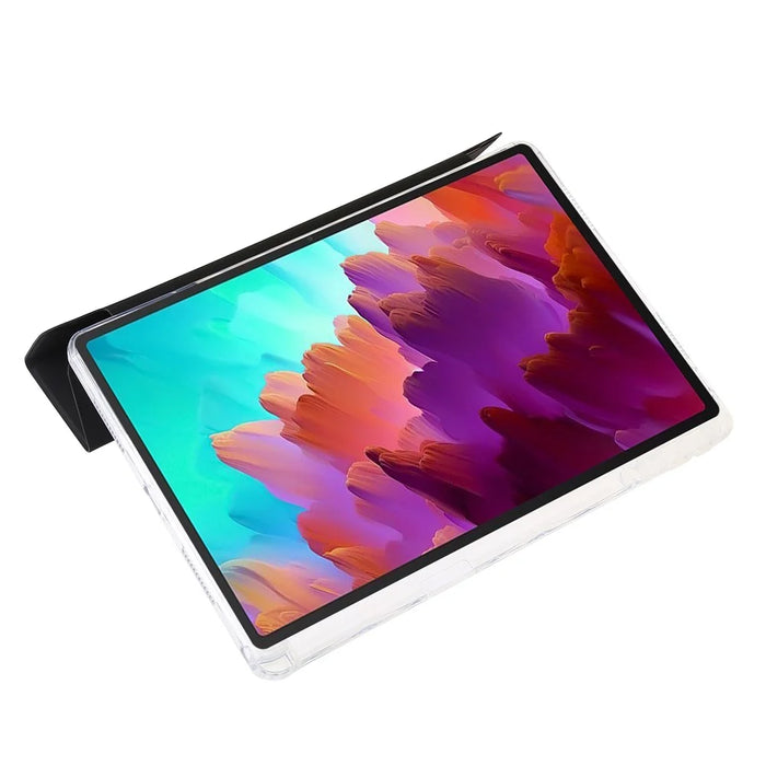 For Lenovo Tab K11 Gen 2 / Idea Tab / Xiaoxin Pad 11 2025 Case PU Leather Origami Stand Clear Tablet Cover - Black - 4