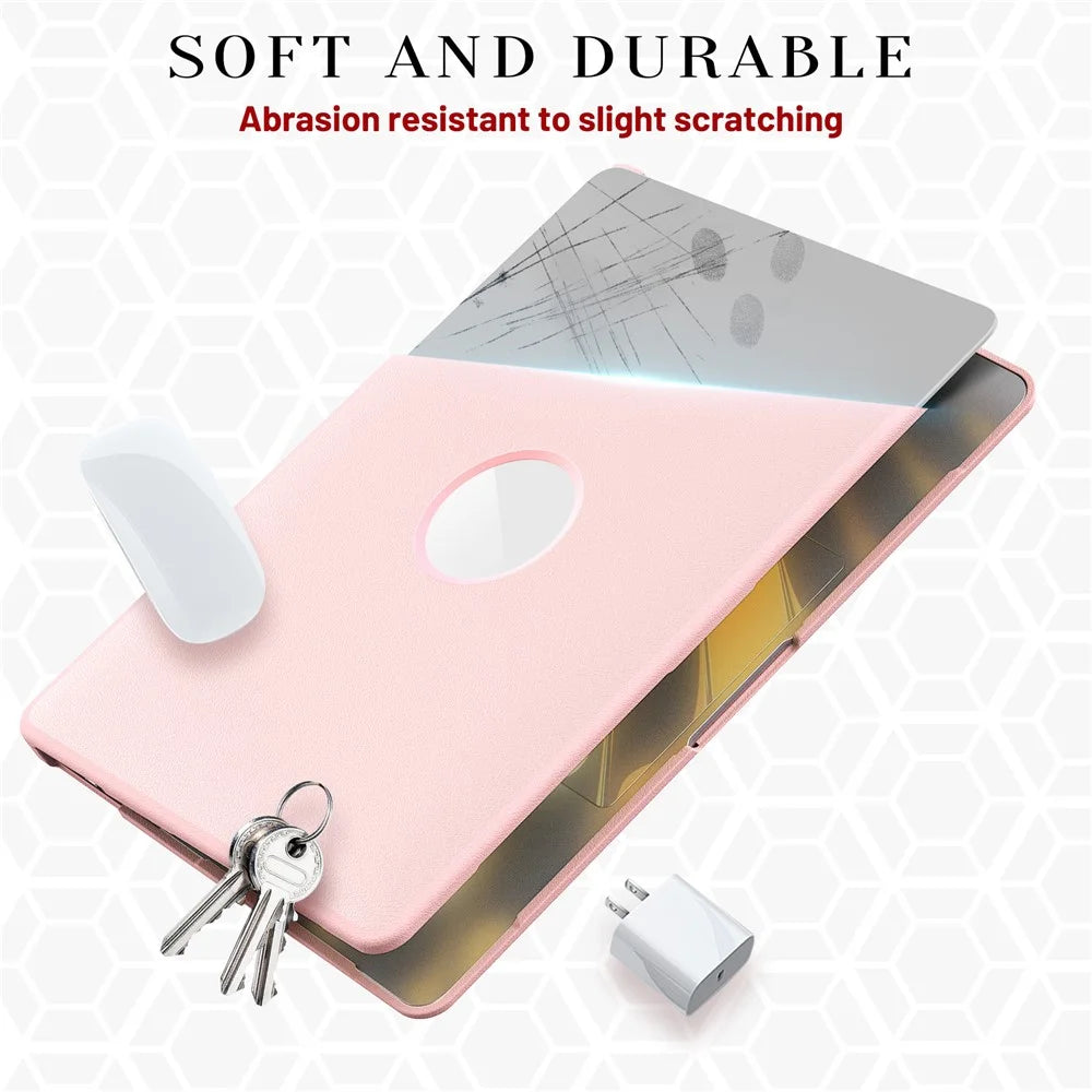 Laptop Case for MacBook Air 13 inch (2020) / (2018) A2337 M1 A2179 A1932 Kickstand PU TPU PC Notebook Protective Cover - Pink - 4