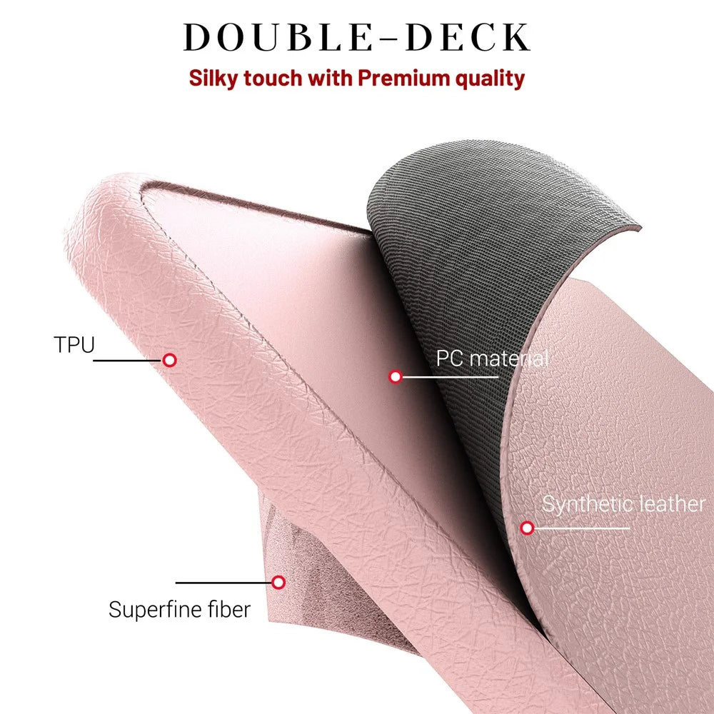 Laptop Case for MacBook Air 13 inch (2020) / (2018) A2337 M1 A2179 A1932 Kickstand PU TPU PC Notebook Protective Cover - Pink - 7