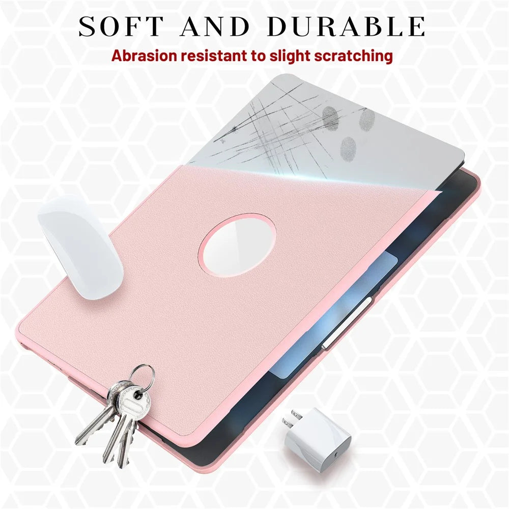 Laptop Case for MacBook Air 13 inch (2026) A3449 / (2025) A3240 / (2024) A3113 / (2022) A2681 Kickstand PU TPU PC Notebook Protective Cover - Pink - 4