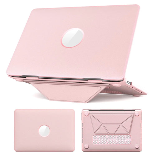 Laptop Case for MacBook Pro 13 inch (2020) / (2019) / (2018) / (2017) / (2016) / A1706 / A1708 / A1989 / A2159 / A2338 / A2289 / A2251 Notebook Kickstand Cover - Pink - 1