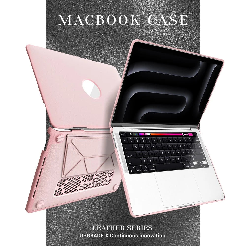 Laptop Case for MacBook Pro 13 inch (2020) / (2019) / (2018) / (2017) / (2016) / A1706 / A1708 / A1989 / A2159 / A2338 / A2289 / A2251 Notebook Kickstand Cover - Pink - 2