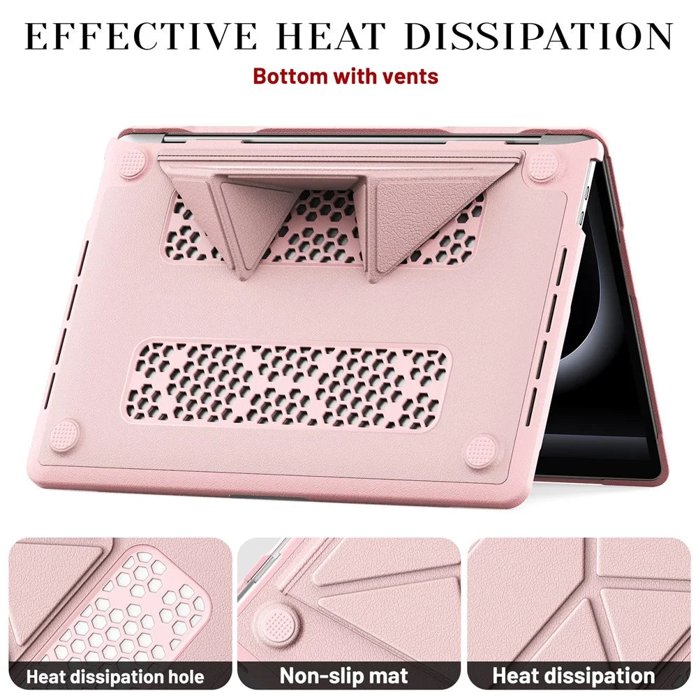Laptop Case for MacBook Pro 13 inch (2020) / (2019) / (2018) / (2017) / (2016) / A1706 / A1708 / A1989 / A2159 / A2338 / A2289 / A2251 Notebook Kickstand Cover - Pink - 6