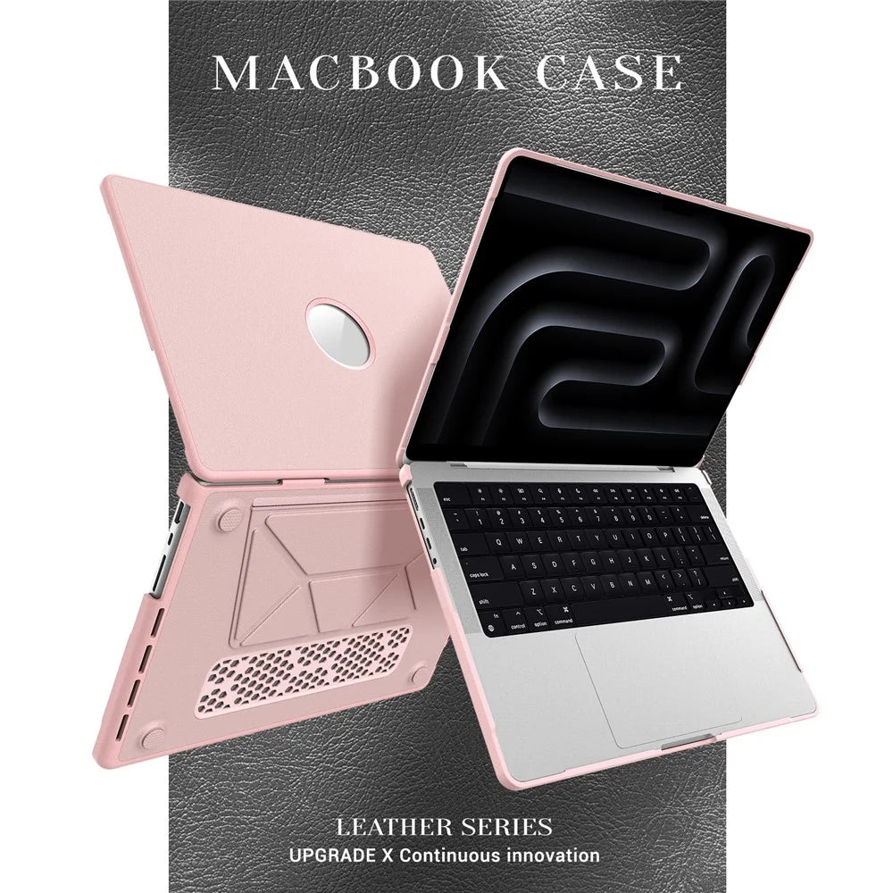 Laptop Case for MacBook Pro 14 inch (2026) A3427 A3426 / (2025) A3434 A3112 A3185 A3401 / (2024) A2918 A2992 / (2023) A2779 / (2022) / (2021) A2442 Notebook Kickstand Cover - Pink - 2
