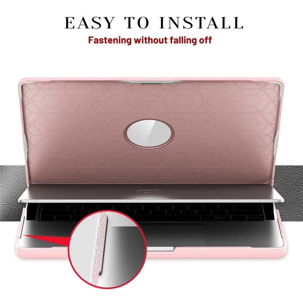 Laptop Case for MacBook Pro 14 inch (2026) A3427 A3426 / (2025) A3434 A3112 A3185 A3401 / (2024) A2918 A2992 / (2023) A2779 / (2022) / (2021) A2442 Notebook Kickstand Cover - Pink - 5