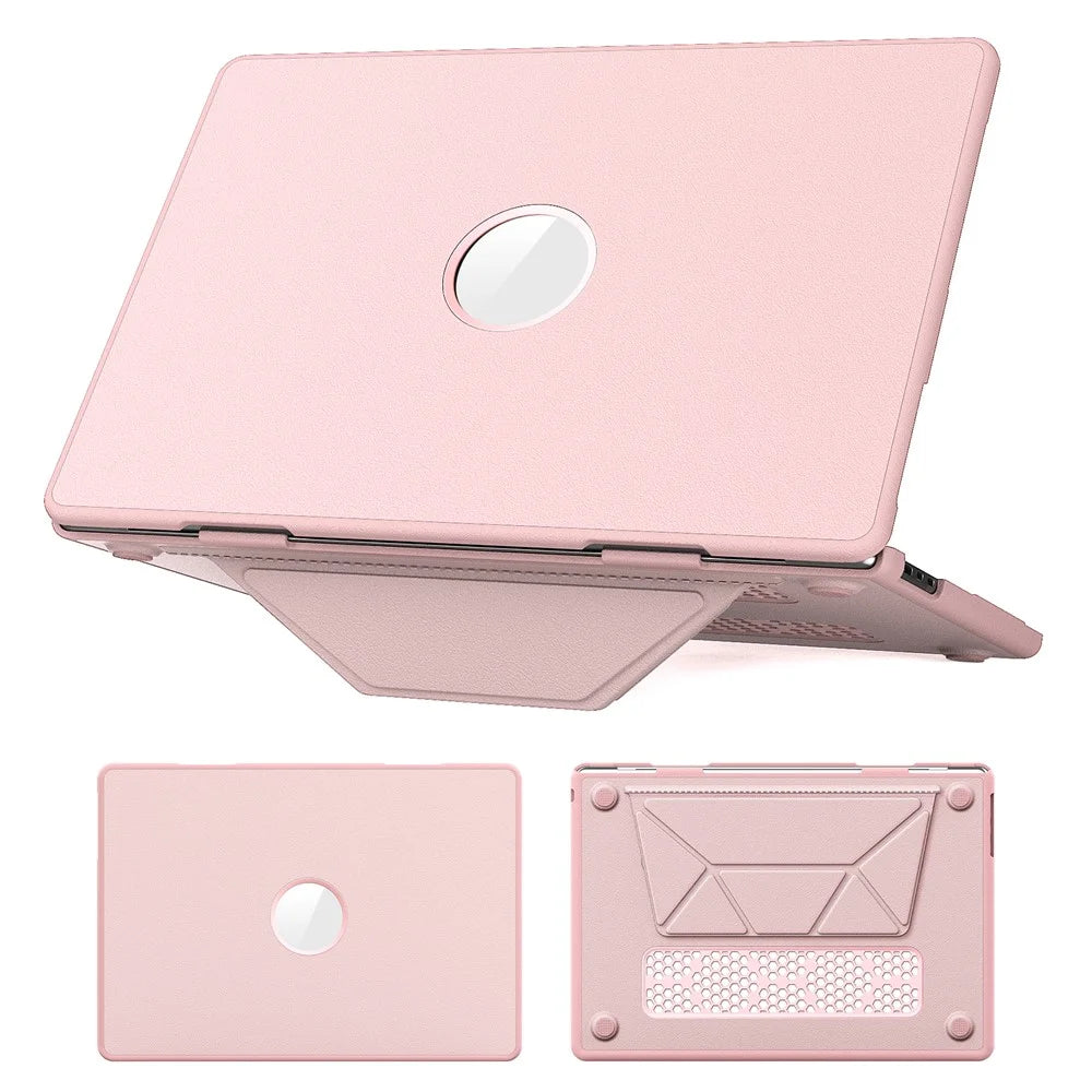 Laptop Case for MacBook Air 15 inch (2026) A3448 / (2025) A3241 / (2024) A311 / (2023) A2941 Notebook Kickstand Cover - Pink - 1