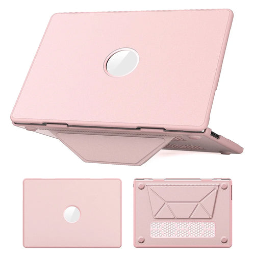 Laptop Case for MacBook Air 15 inch (2026) A3448 / (2025) A3241 / (2024) A311 / (2023) A2941 Notebook Kickstand Cover - Pink - 1