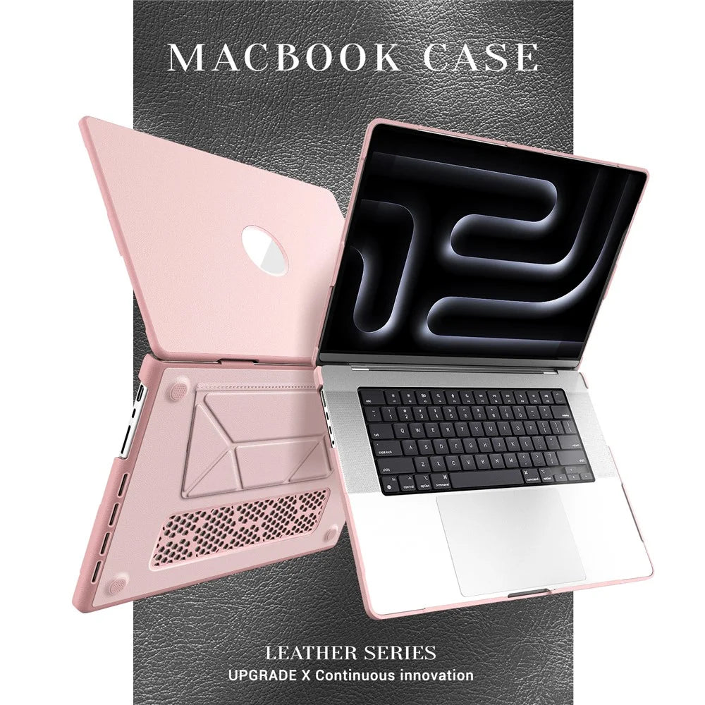Laptop Case for MacBook Pro 16 inch (2026) A3429 A3428 / (2025) A3186 A3403 / (2024) A2991 / (2023) A2780 / (2021) A2485 Notebook Kickstand Cover - Pink - 2