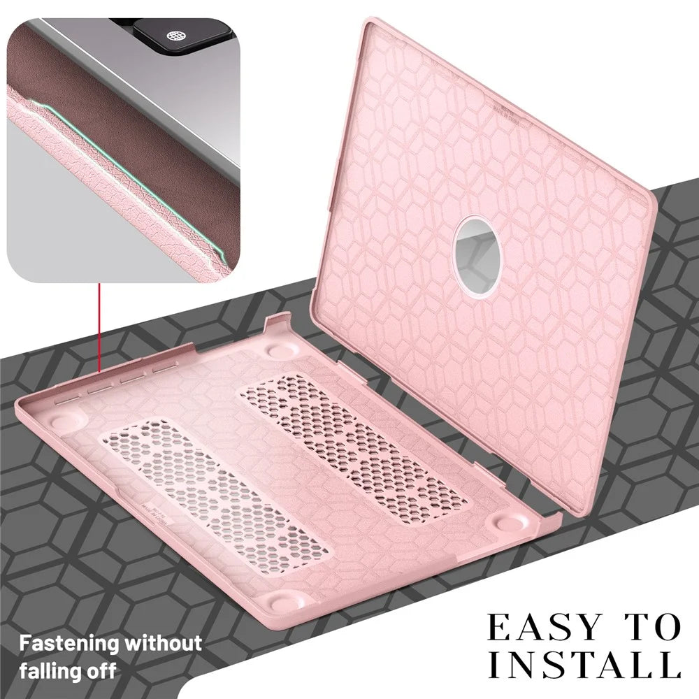 Laptop Case for MacBook Pro 16 inch (2026) A3429 A3428 / (2025) A3186 A3403 / (2024) A2991 / (2023) A2780 / (2021) A2485 Notebook Kickstand Cover - Pink - 5