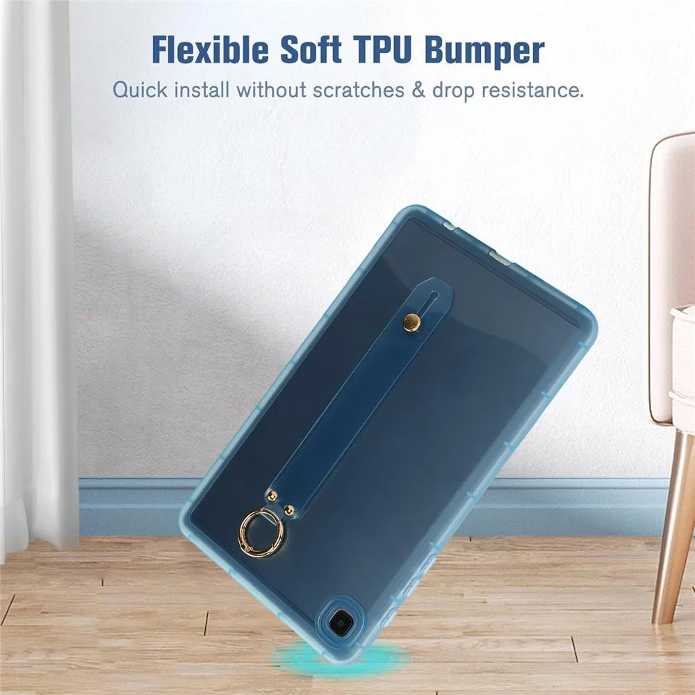 For Samsung Galaxy Tab A7 Lite 8.7-inch Case Shockproof TPU Tablet Cover with Wristband - Blue - 2