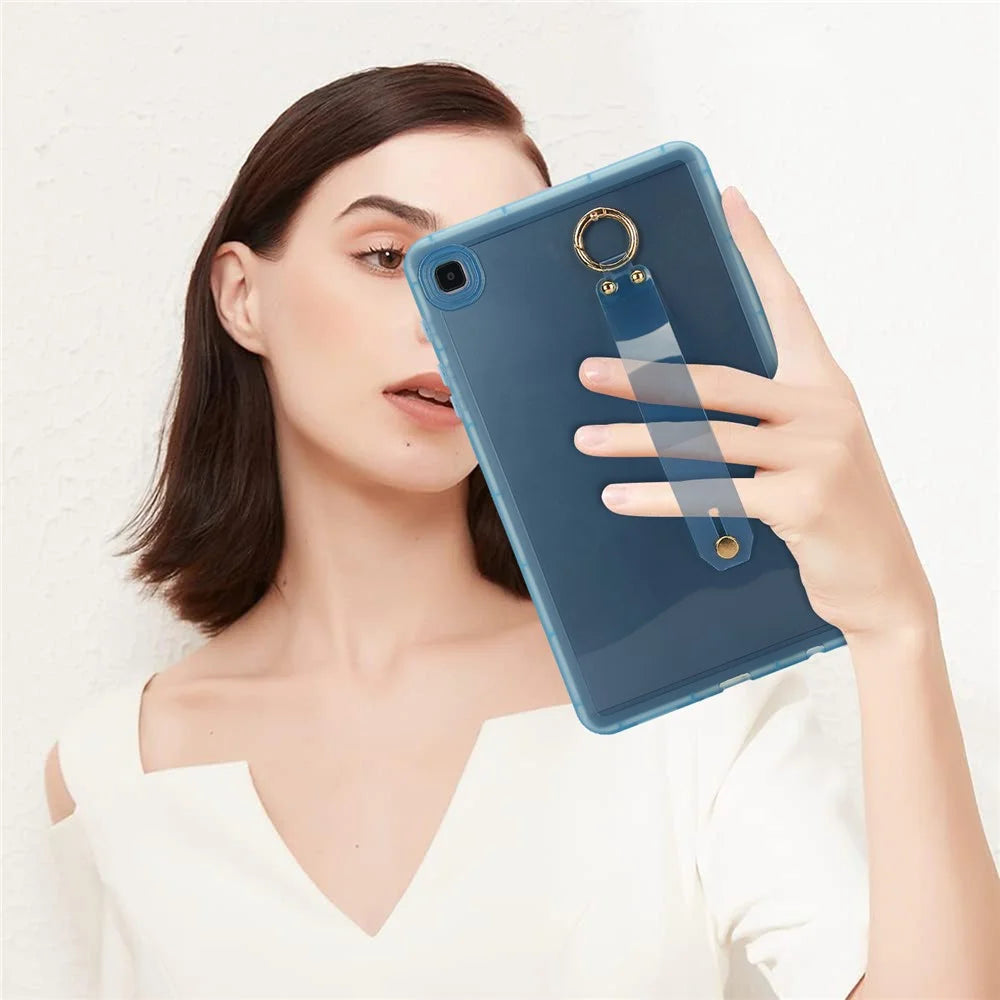 For Samsung Galaxy Tab A7 Lite 8.7-inch Case Shockproof TPU Tablet Cover with Wristband - Blue - 4