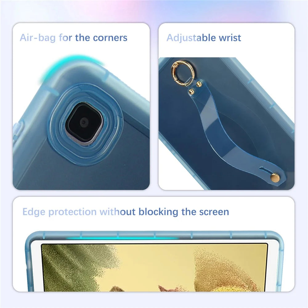 For Samsung Galaxy Tab A7 Lite 8.7-inch Case Shockproof TPU Tablet Cover with Wristband - Blue - 6