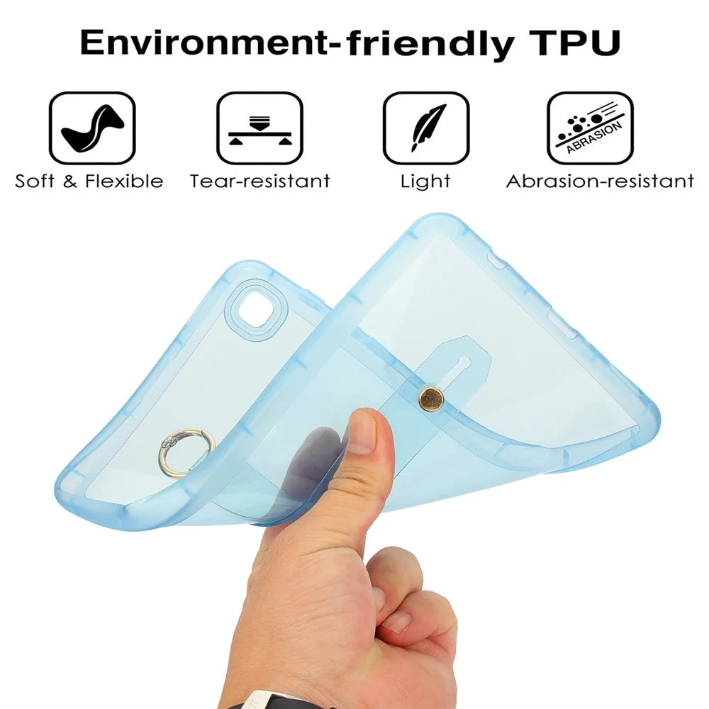For Samsung Galaxy Tab A7 Lite 8.7-inch Case Shockproof TPU Tablet Cover with Wristband - Blue - 7