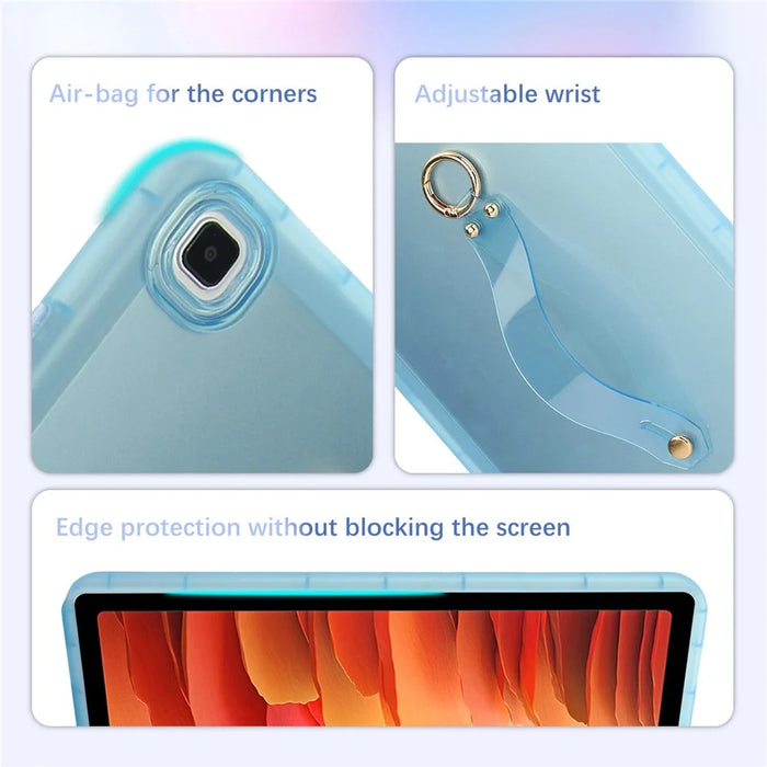 For Samsung Galaxy Tab A7 10.4 (2020) Case Shockproof TPU Tablet Cover with Wristband - Blue - 6