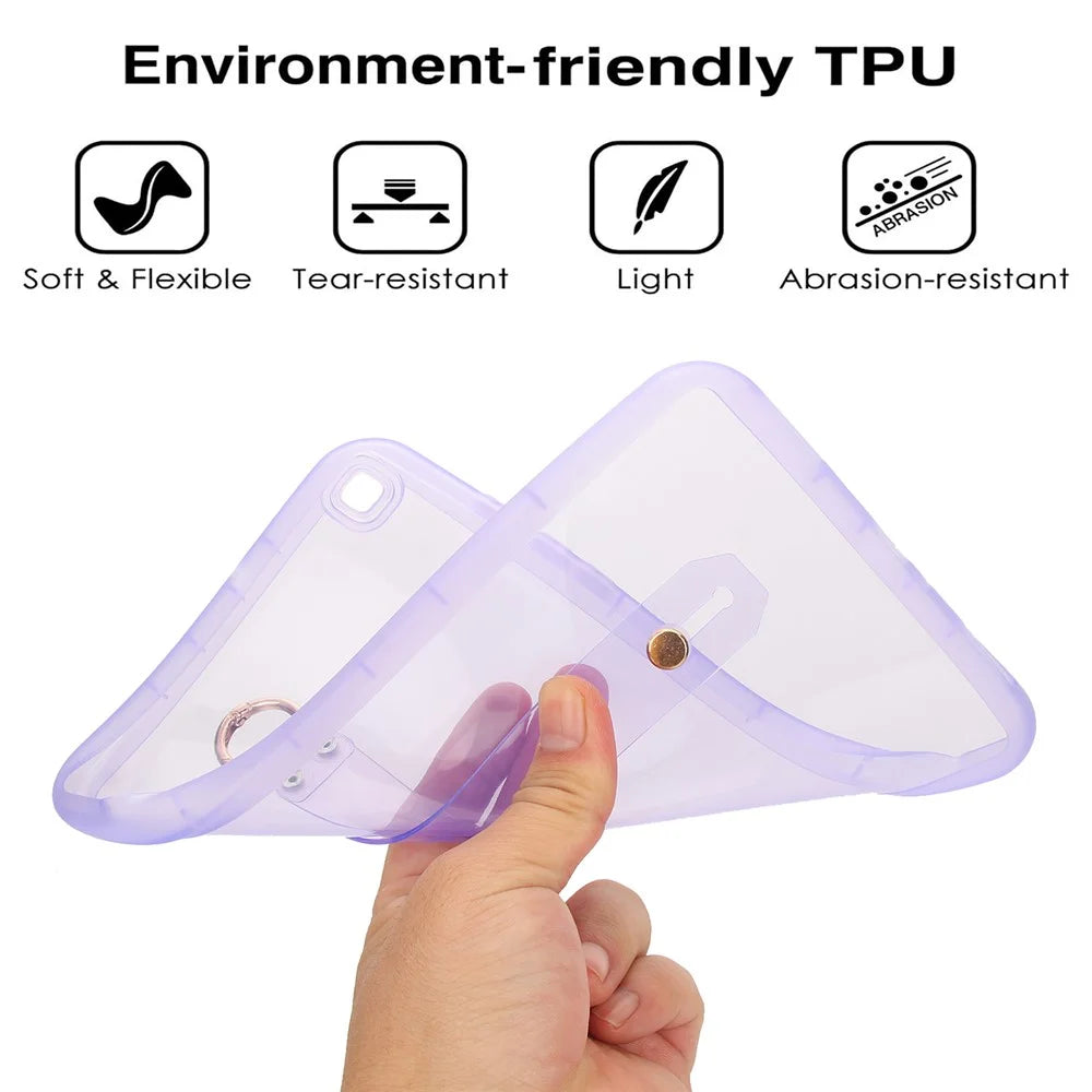 For Samsung Galaxy Tab A 8.0 (2019) SM-T290 (Wi-Fi) / SM-T295 (LTE) Case Shockproof TPU Tablet Cover with Wristband - Purple - 7