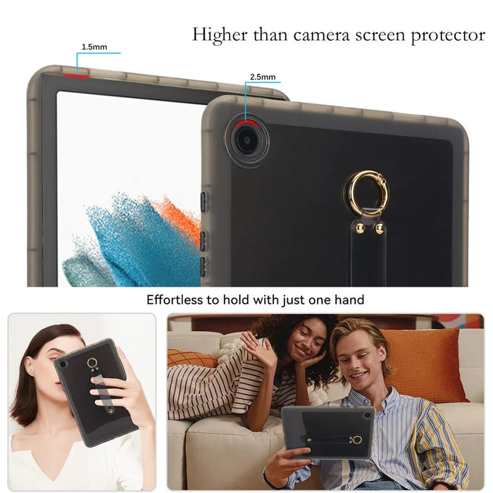 For Samsung Galaxy Tab A8 10.5 (2021) Case Shockproof TPU Tablet Cover with Wristband - Black - 5