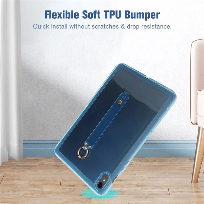For Samsung Galaxy Tab S9 Case Shockproof TPU Tablet Cover with Wristband - Blue - 2