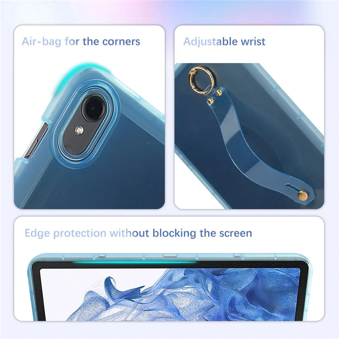 For Samsung Galaxy Tab S9 Case Shockproof TPU Tablet Cover with Wristband - Blue - 6