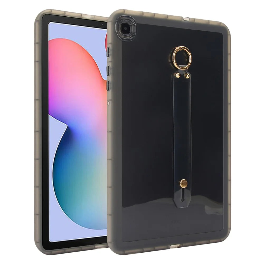 Tablet Case For Samsung Galaxy Tab S6 Lite (2024) / (2022) / (2020) Shockproof TPU Cover with Wristband - Black - 1