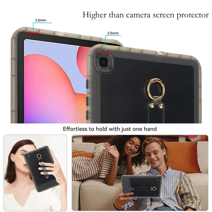 Tablet Case For Samsung Galaxy Tab S6 Lite (2024) / (2022) / (2020) Shockproof TPU Cover with Wristband - Black - 5