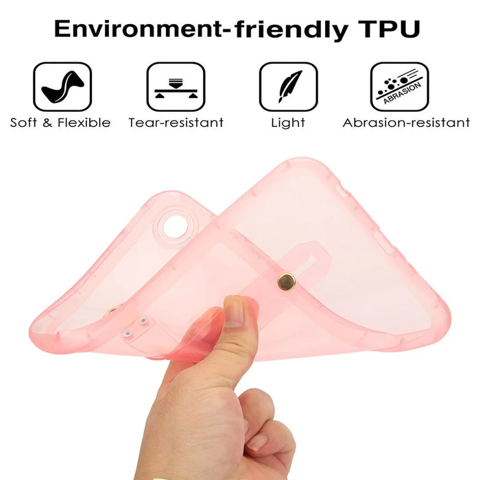 For Samsung Galaxy Tab A9 Case Shockproof TPU Tablet Cover with Wristband - Pink - 7
