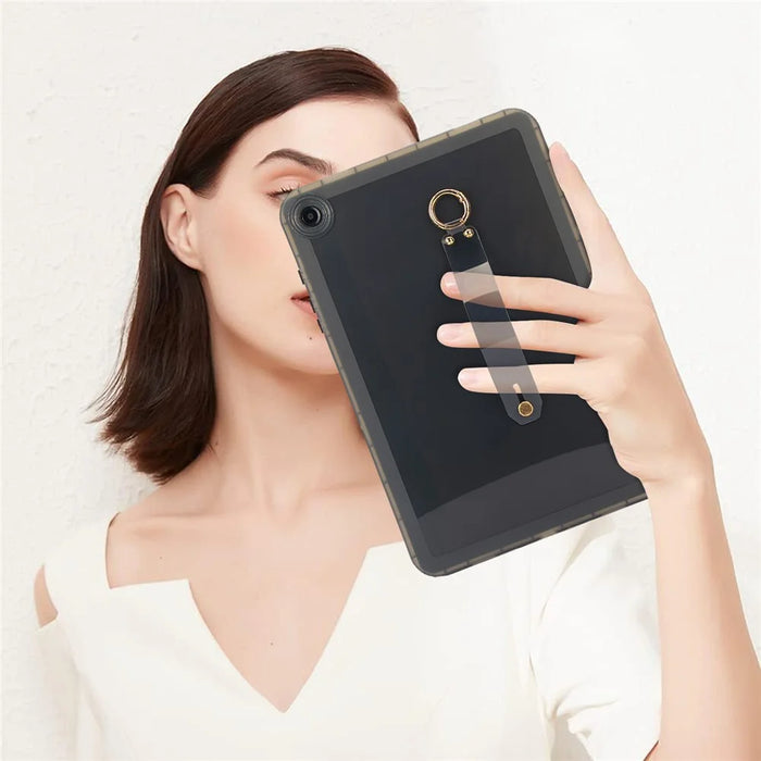 For Samsung Galaxy Tab A9+ Case Shockproof TPU Tablet Cover with Wristband - Black - 4