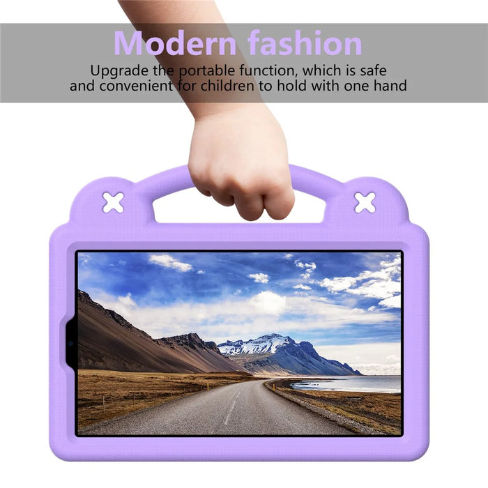 For Lenovo Tab K9  /  Tab One Case Kids Cartoon Patterns Hand Grip Kickstand Tablet EVA Cover - Purple - 7