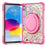 For iPad (2025) / iPad 10.9 (2022) Case Hand Grip Kickstand Pattern PC + TPU + Acrylic Tablet Cover - Pink - 3