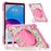 For iPad (2025) / iPad 10.9 (2022) Case Kickstand Pattern PC + TPU + Acrylic Tablet Cover with Shoulder Strap - Pink - 2