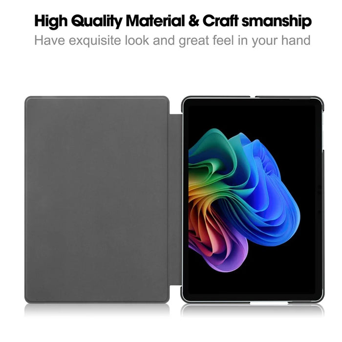 For Microsoft Surface Pro 12inch Case PU Leather Folding Stand Folio Tablet Cover - Black - 2