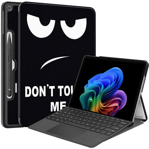 For Microsoft Surface Pro 12inch Case PU Leather Pattern Printing Stand Folio Tablet Cover - Don't Touch Me - 1