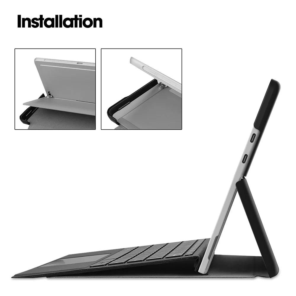 For Microsoft Surface Pro 12inch Case PU Leather Pattern Printing Stand Folio Tablet Cover - Don't Touch Me - 4