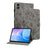 For Infinix Xpad 20 Case Tiger Imprint Anti-Scratch PU Leather Tablet Cover - Grey - 1
