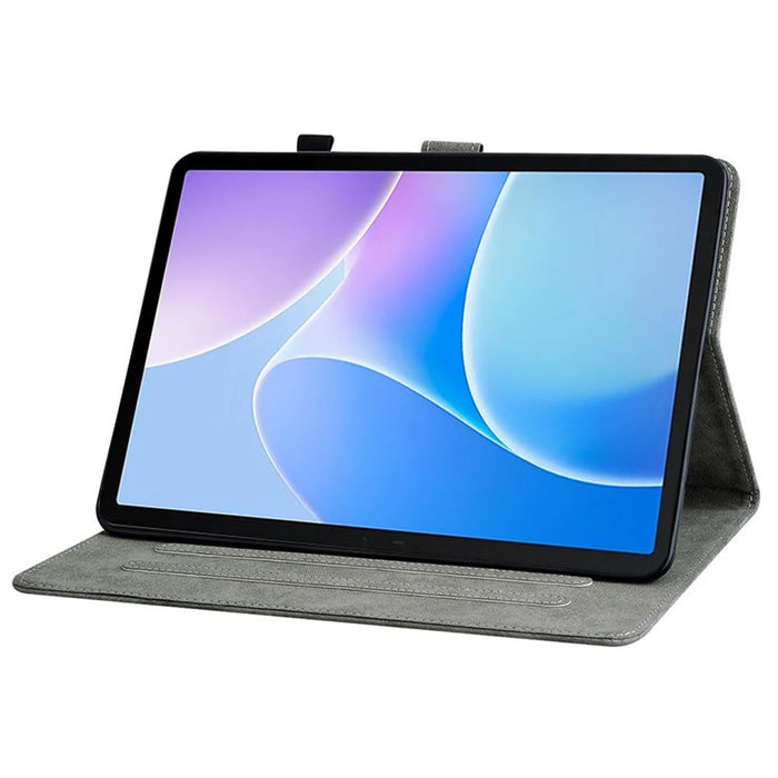 For Infinix Xpad 20 Case Tiger Imprint Anti-Scratch PU Leather Tablet Cover - Grey - 2