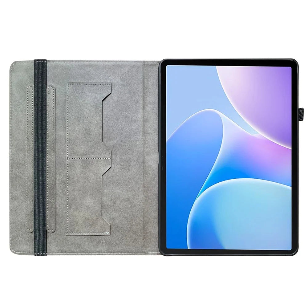 For Infinix Xpad 20 Leather Case Pattern Printed Stand Tablet Cover with Card Slots - Plum Blossom - 3