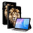 For Infinix Xpad 20 Leather Case Pattern Printed Stand Tablet Cover with Card Slots - Lion Head - 1